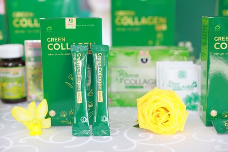 Diệp Lục Collagen Gold - Gi&uacute;p Dưỡng Da, Mờ N&aacute;m Hiệu Quả 1
